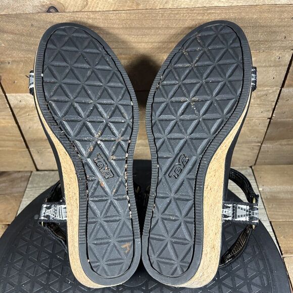 Teva Women's Size 8 Sandals Arrabelle Universal Mosaic Cork 3" Wedge Slingback - Picture 9 of 10